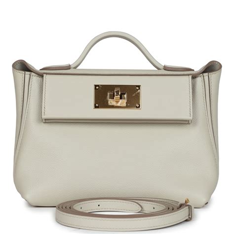 Hermes Mini 24/24 Beton Evercolor and Swift Gold Hardware